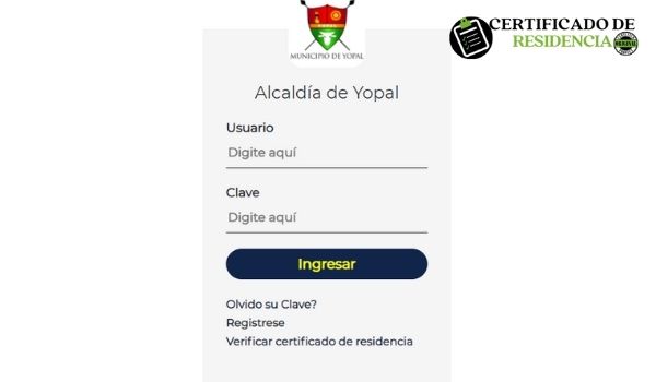 solicitud del certificado de residencia por internet en Yopal casanare