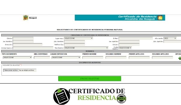 solicitud en linea del certificado de residencia en ibague